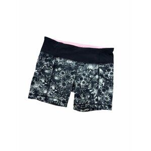 Lululemon Run Speed Shorts Black Floral Print Size 10